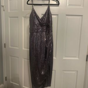 Saylor Azariah dress in gunmetal